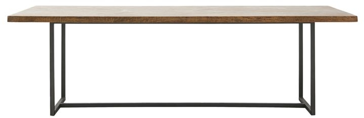 Spisebord House Doctor Kant Mangotræ Metal 240x90 Mørkebrun Sort