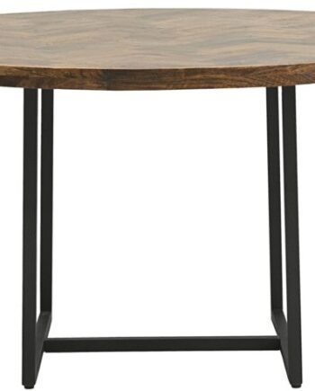 Spisebord House Doctor Kant Rund ø160 Mangotræ Sildebensdesign Sort Stålramme