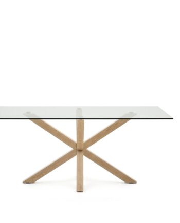 Spisebord Kave Home Argo Med Hærdet Glasbordplade Stålben 180x100 Nordisk Moderne Design
