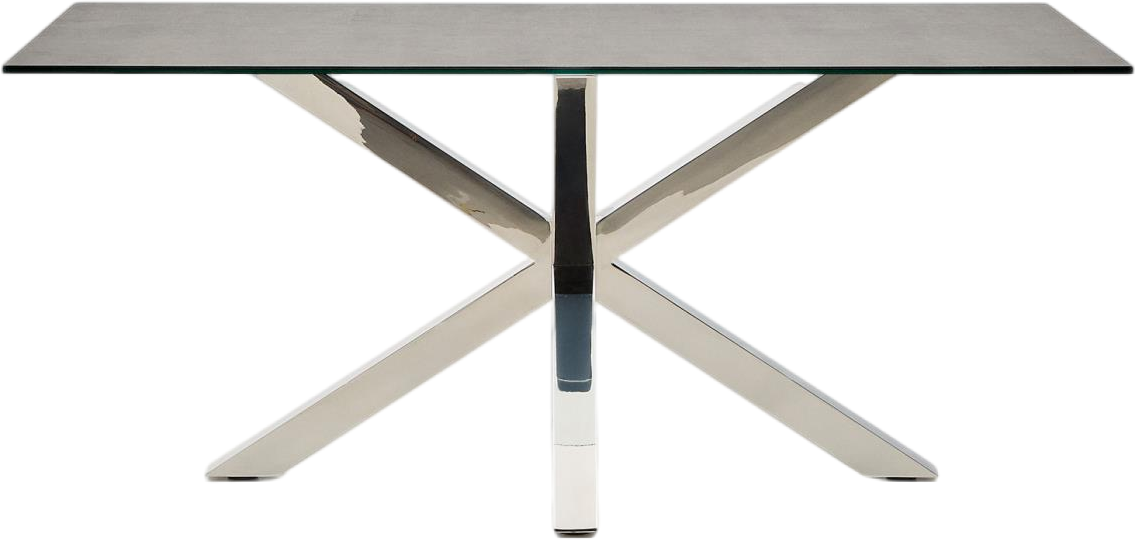 Spisebord Kave Home Arya Keramisk Jernmoseporcelæn 160x90 Med Vandtæt Overflade Polerede Stålben
