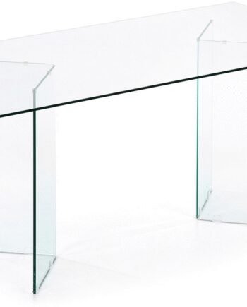Spisebord Kave Home Burano Glasbord Hærdet Glas Med Ståldetalje 200x90
