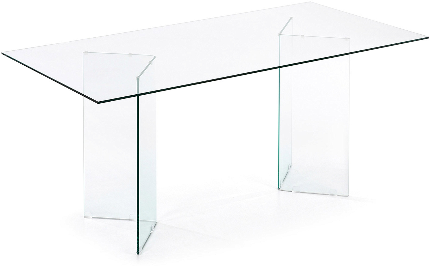 Spisebord Kave Home Burano Glasbord Hærdet Glas Med Ståldetalje 200x90