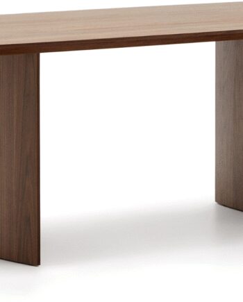 Spisebord Kave Home Litto 240x100 Mørk Valnøddefineret Mdf Dobbelt Piedestal