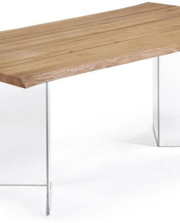 Spisebord Kave Home Lotty 180x100 Egetræsfinr Med Formede Glasben Natur Klar