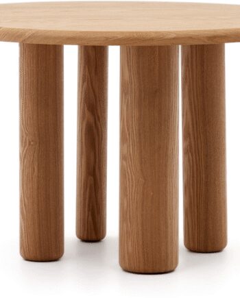 Spisebord Kave Home Mailen Natur Askefiner Mdf Rustik Kolonial 120x120 Til Personer Justerbare Ben