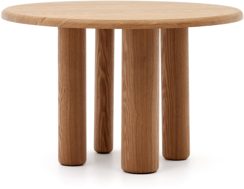 Spisebord Kave Home Mailen Natur Askefiner Mdf Rustik Kolonial 120x120 Til Personer Justerbare Ben