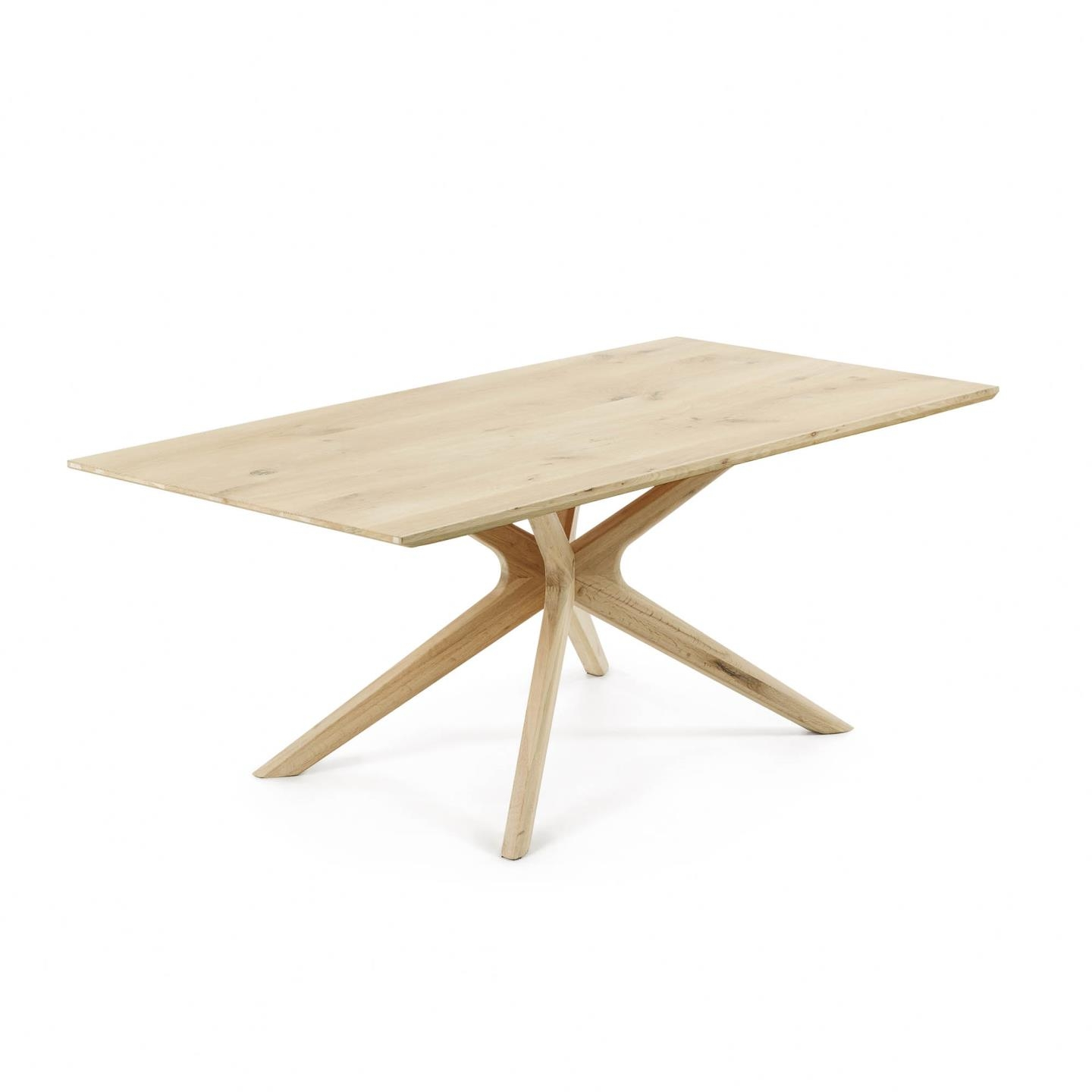 Spisebord Kave Home Normande 200x100 Natur Egetræsfinr Hvidvasket Finish Nordisk Design