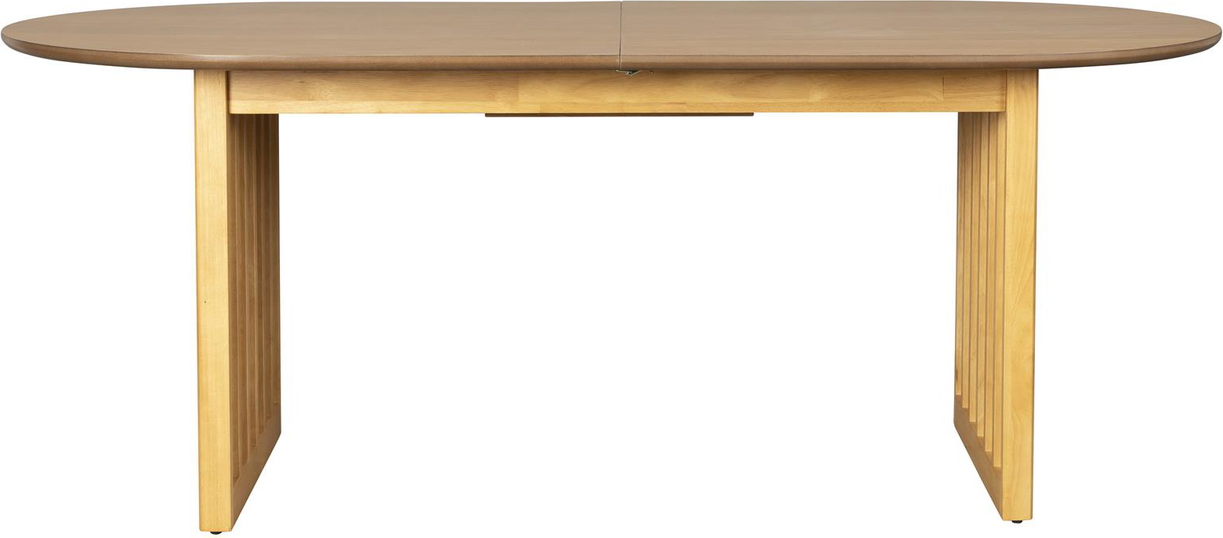 Spisebord Med Udtræk Dutchbone Barlet Oval L198xb90 Natur Lakeret Egefiner Med Gummitræsstel