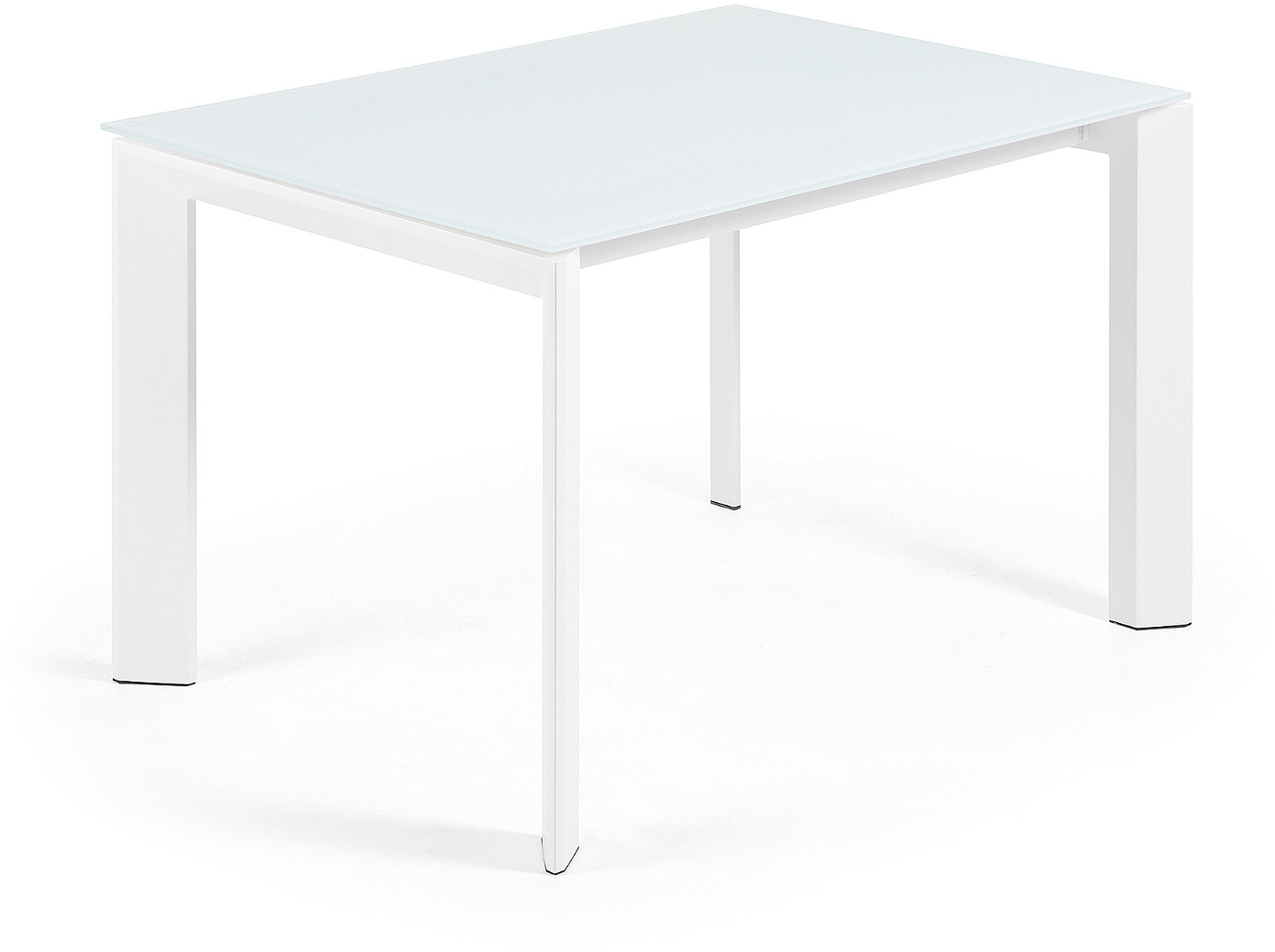 Spisebord Med Udtræk Kave Home Axis Frosted Hærdet Glas Stål Grå 120x80x76 Til Personer