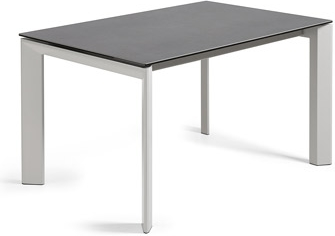 Spisebord Med Udtræk Kave Home Axis Keramisk Top Med Glas 140 200 Sort Grå