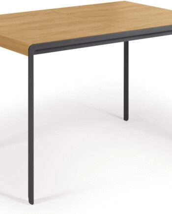 Spisebord Med Udtræk Kave Home Nadyria 160x80 Naturfarvet Egfineret Mdf Sort Pulverlakeret Stål