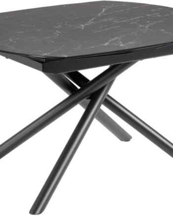 Spisebord Med Udtræk Kave Home Yodalia 190x100 Sort Grå Keramik Stålben