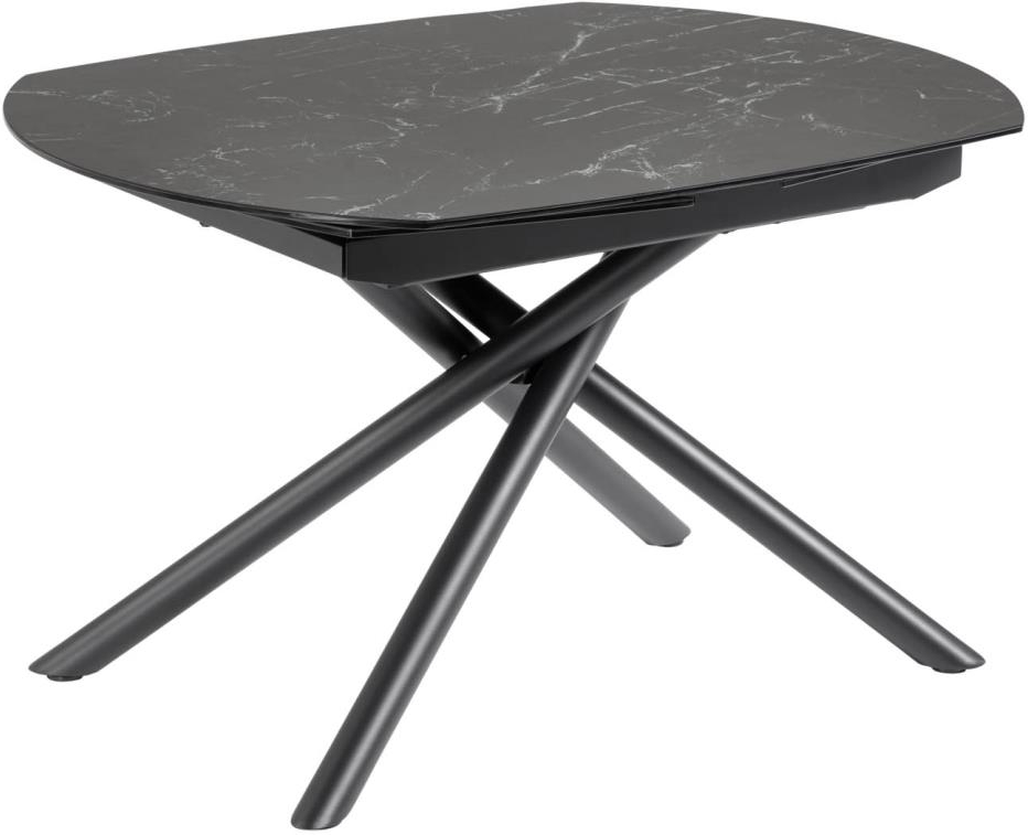 Spisebord Med Udtræk Kave Home Yodalia 190x100 Sort Grå Keramik Stålben