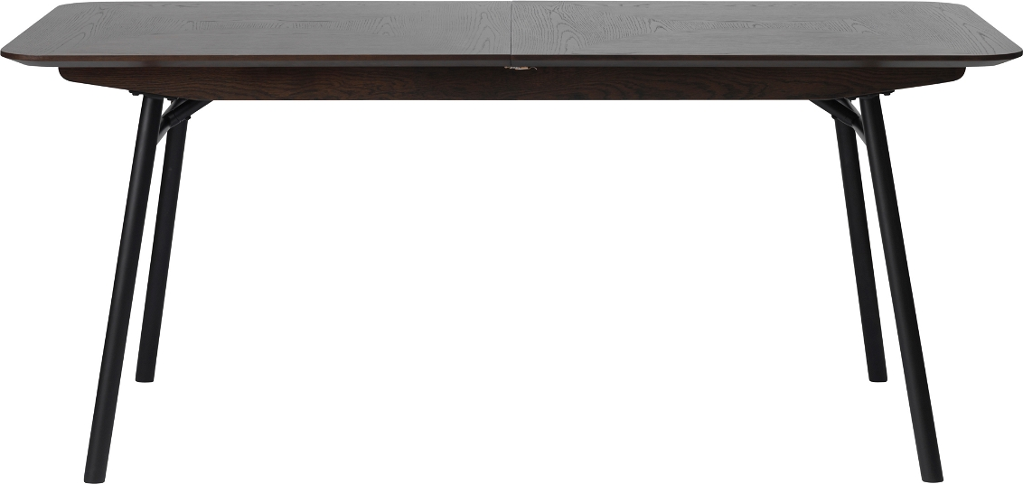 Spisebord Nordique Design Latina Forlængeligt Massiv Espresso Finish Sort Metalstel Forlænger