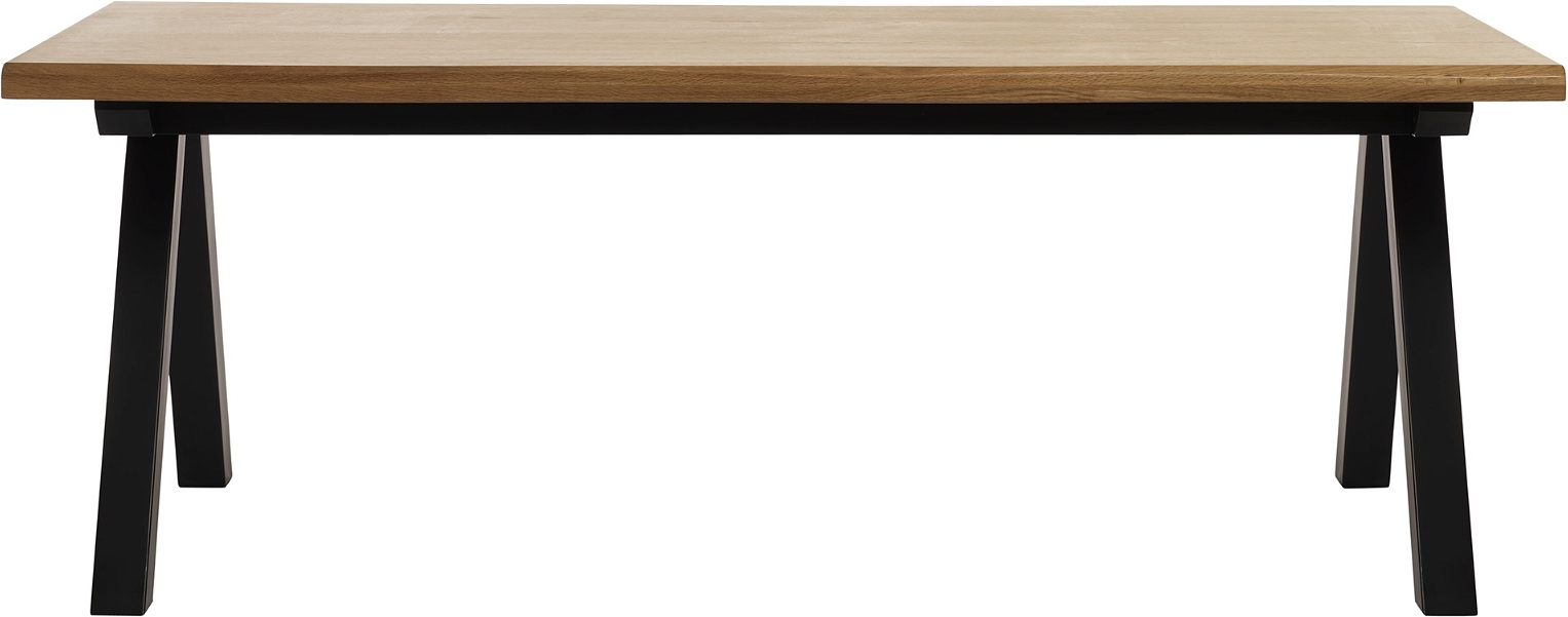 Spisebord Nordique Design Oliveto 210x100 Natur Massiv Med Sort Metalstel Forlængeligt Til Personer