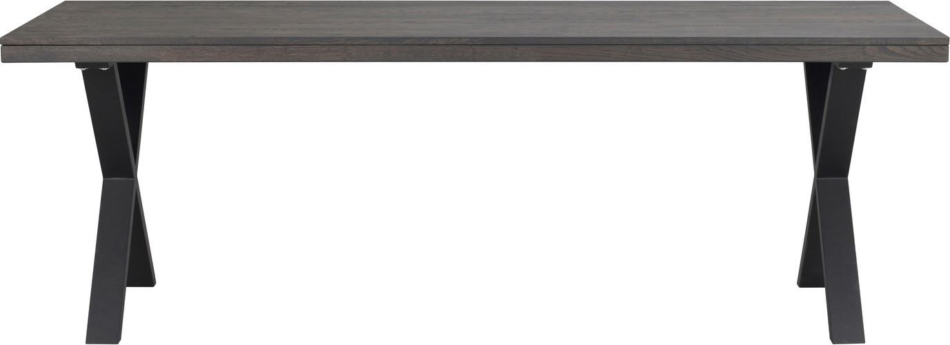 Spisebord Rowico Brooklyn Ben 220x95 Massiv Egetræ Mørkebrun Metal