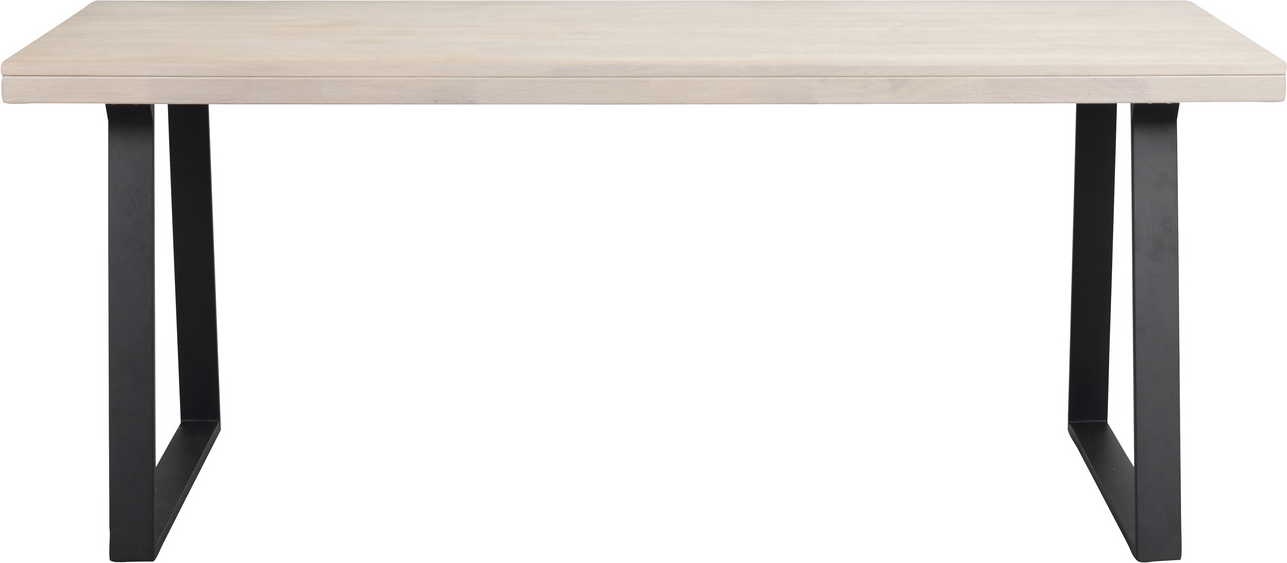 Spisebord Rowico Brooklyn Hvidkalket Massiv Med Sorte Metalben L170b95 Fsc
