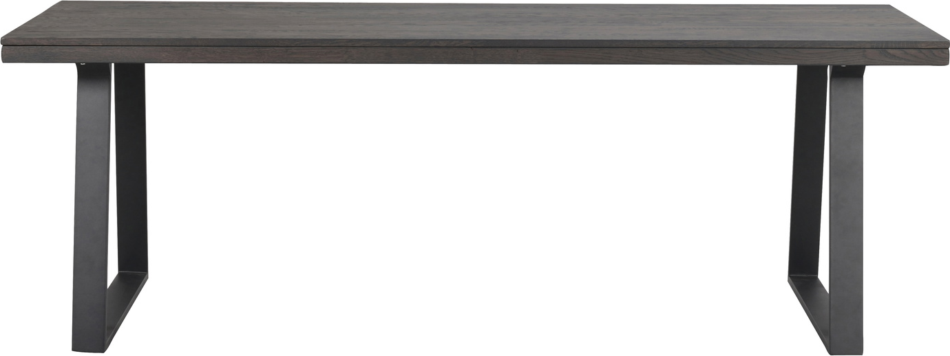 Spisebord Rowico Brooklyn Massivt Egetræ Med Formede Metalben 220 Mørkebrun Sort