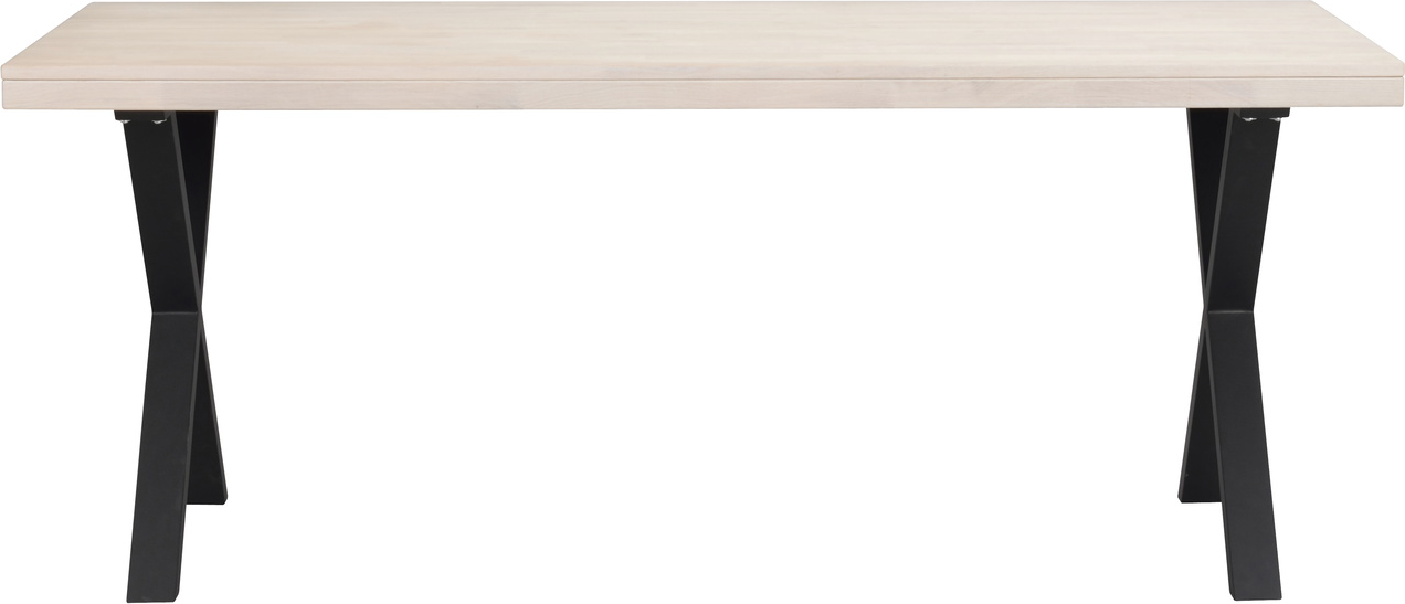 Spisebord Rowico Brooklyn Med Formede Ben Sort Metal Hvidvasket Massiv Egetræ 17095 Fsc 100 Certificeret