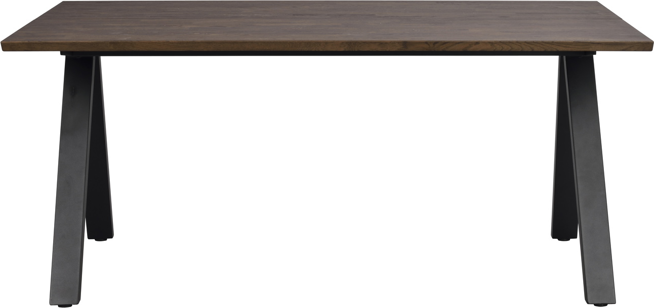 Spisebord Rowico Carradale Ben Massiv Olieret Sort Metal 170x100 Udvideligt Med Tillægsplader