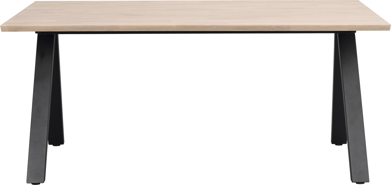 Spisebord Rowico Carradale Hvidkalket Med Sort Pulverlakeret Bensramme 170x100 Fsc Certificeret