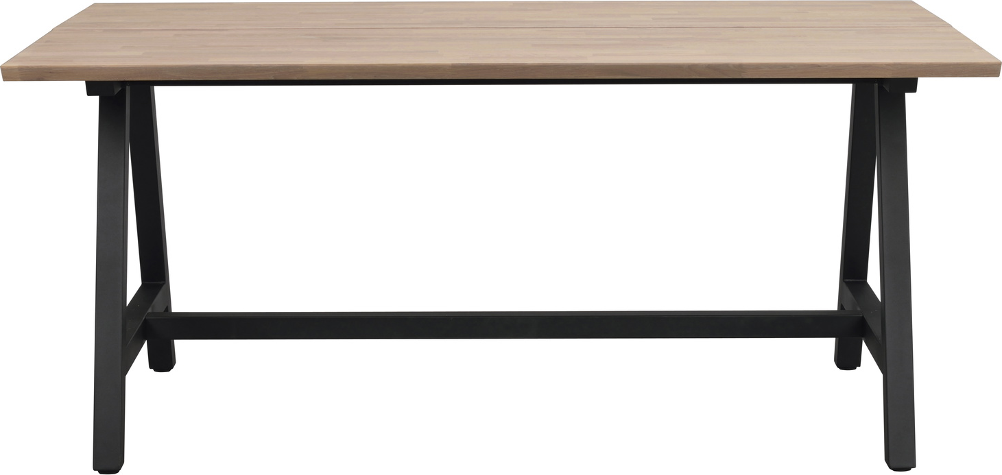 Spisebord Rowico Carradale Massiv Olieret Med Sort Formet Metalstel 170x100
