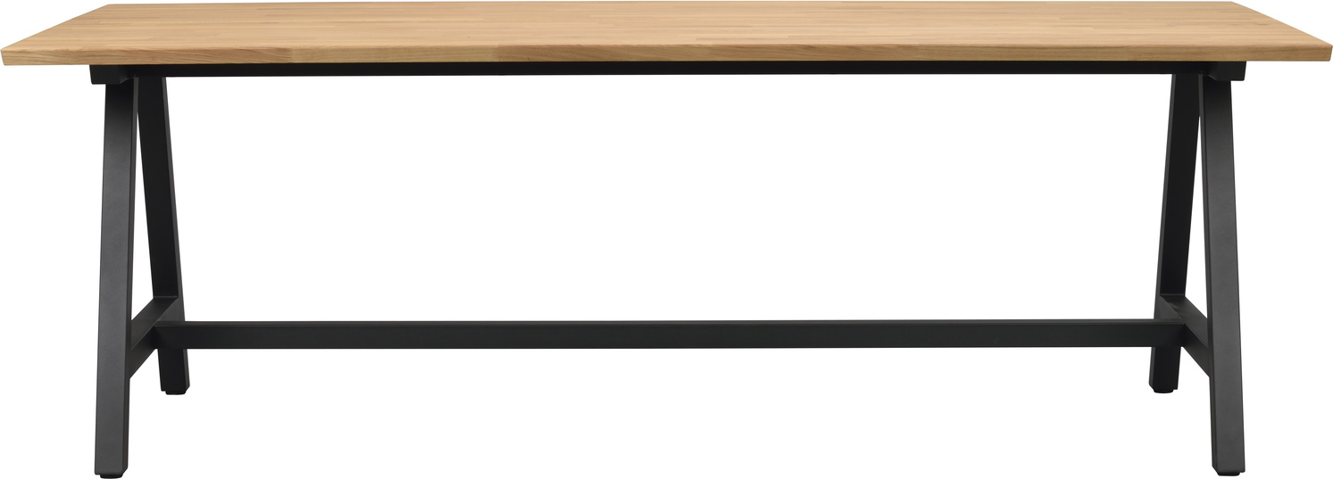 Spisebord Rowico Carradale 220x100 Olieret Massiv Med Sort Pulverlakeret Ramme Fsc 100