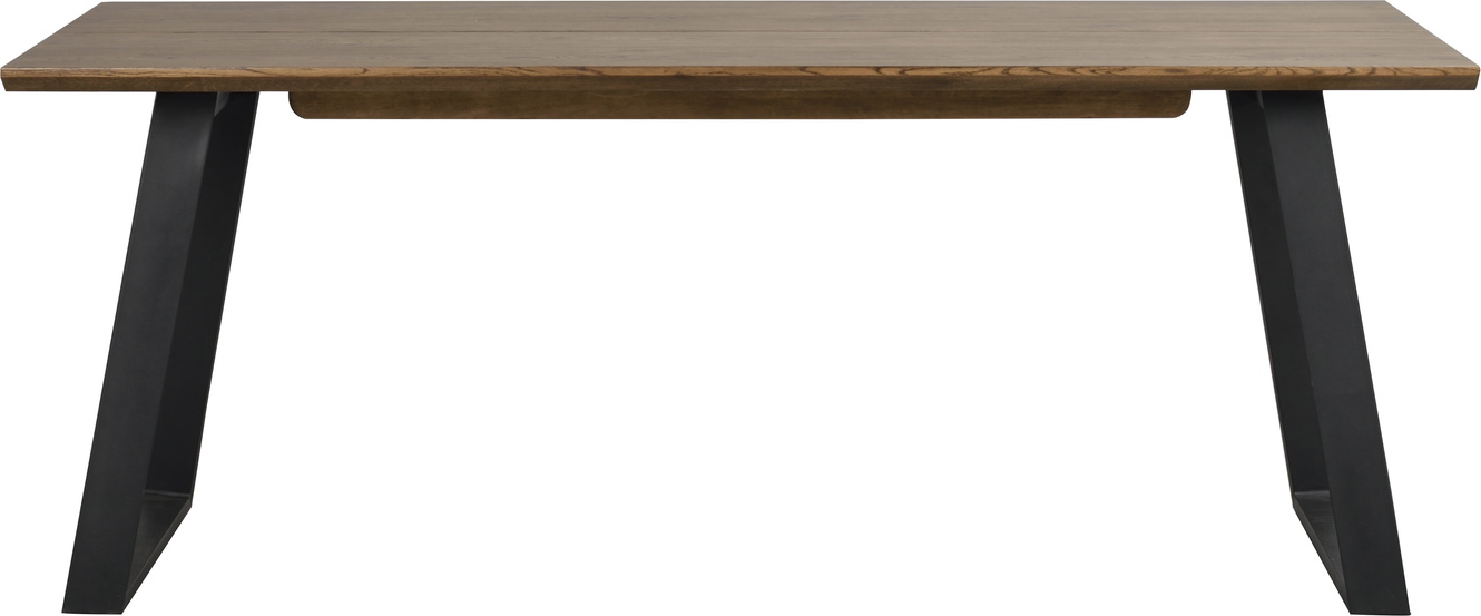 Spisebord Rowico Melville Lakeret Vildegefinr Med Pulverlakerede Metalben Lysebrun Sort 21095