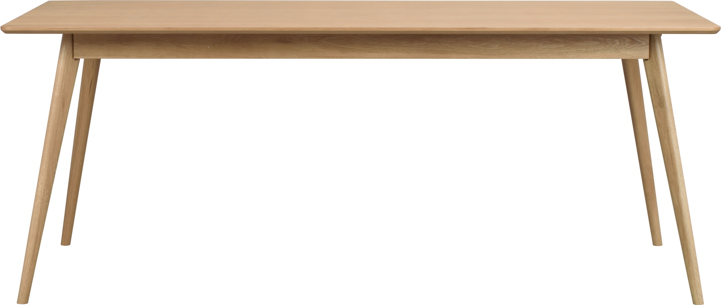 Spisebord Rowico Yumi Lakeret Egetræsfiner 190x90 Slanke Skrå Ben Skandinavisk Design
