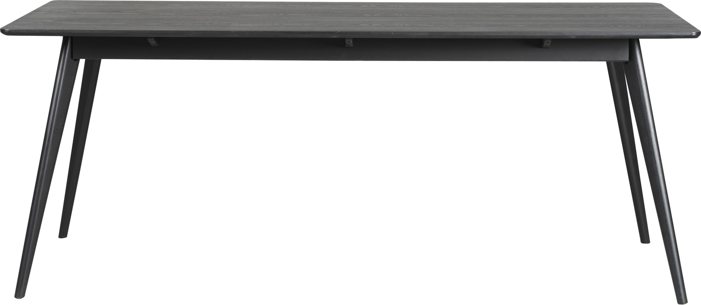 Spisebord Rowico Yumi Sortlakeret 190 Mdf Top Med Askefiner Massivt Gummitræben Nordisk Design