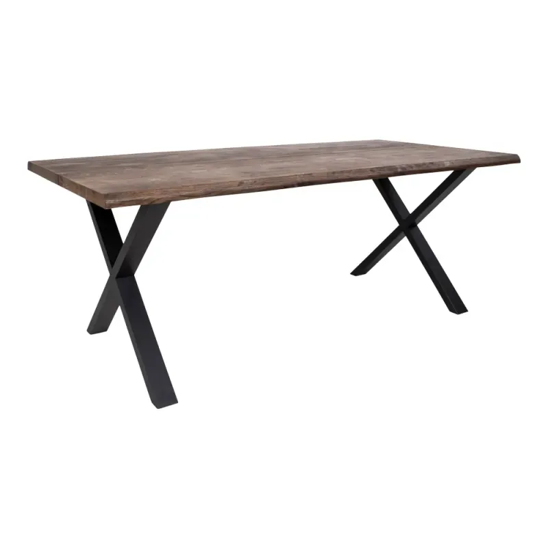 Spisebord Smoked Olieret Med Bølget Kant Forberedt Tillægsplader 200x95xh75cm 2201460