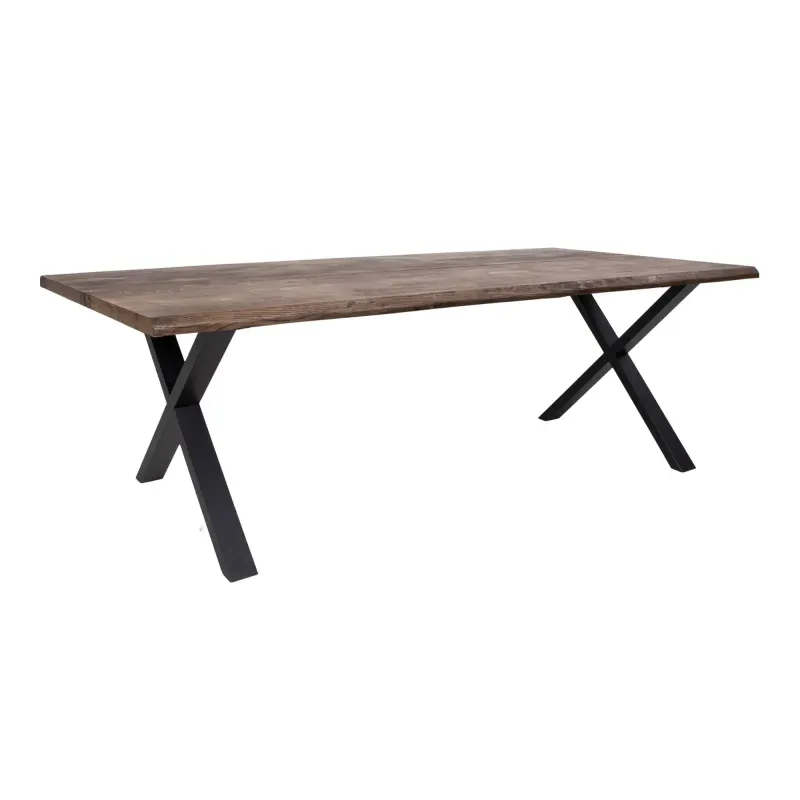 Spisebord Smoked Olieret Med Bølget Kant Forberedt Tillægsplader 240x95xh75cm 2201550