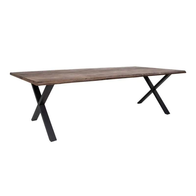 Spisebord Smoked Olieret Med Bølget Kant 300x100xh75cm 2201510