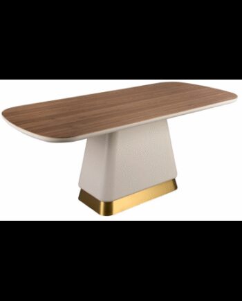 Spisebord Stål Mdf Valnøddefinr 200 Beige Valnød Gylden