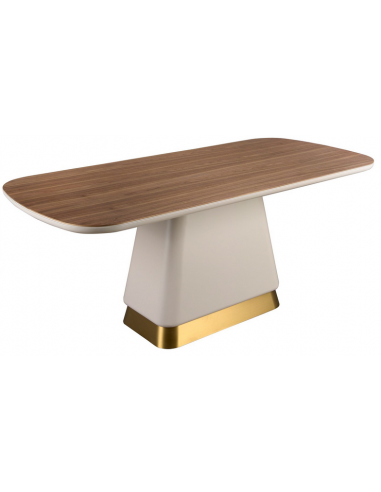 Spisebord Stål Mdf Valnøddefinr 200 Beige Valnød Gylden