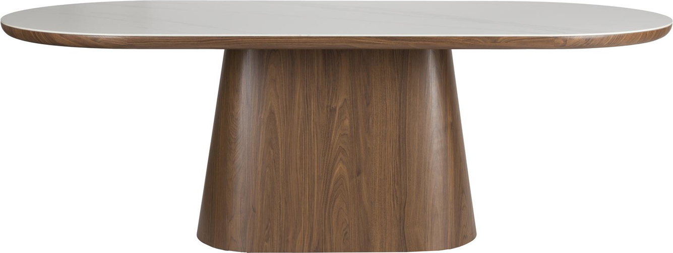Spisebord Studio White Almira Oval Valnøddetræsfiner 200x90x77 Mørk Natur