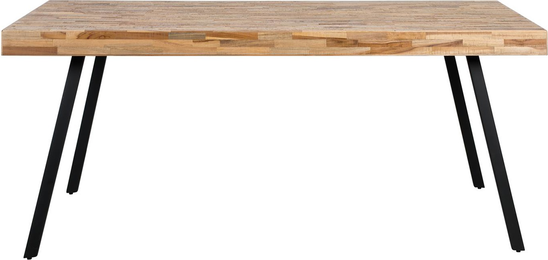 Spisebord Studio White Suri Rektangulært Teak Natur 180x90x76 Med Sorte Metalben