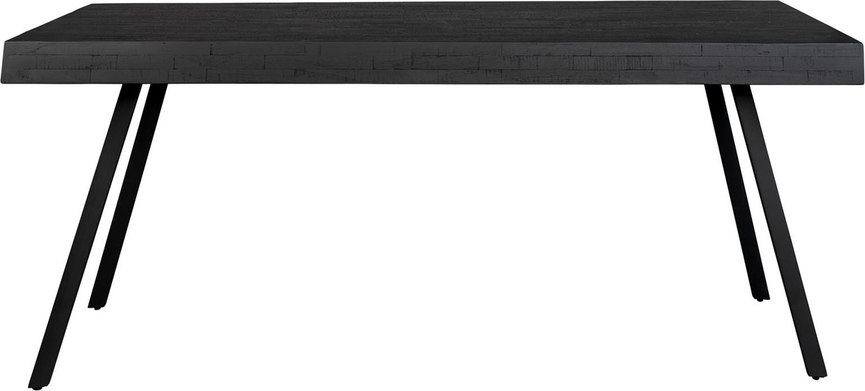 Spisebord Studio White Suri 200x90 Lakeret Teaktræ Med Sorte Metalben
