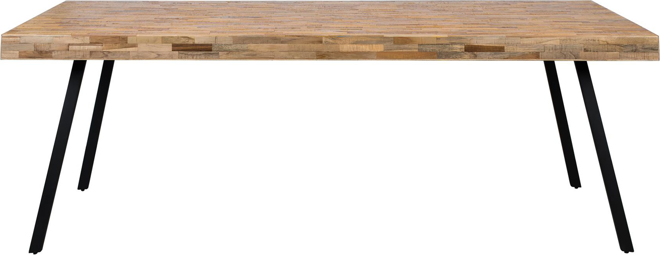 Spisebord Studio White Suri 220x100 Natur Teak Ubehandlet Sort Metalramme