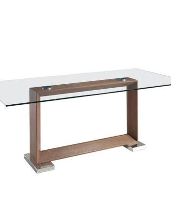 Spisebord Valnød Med Glasbordplade 200x95x75
