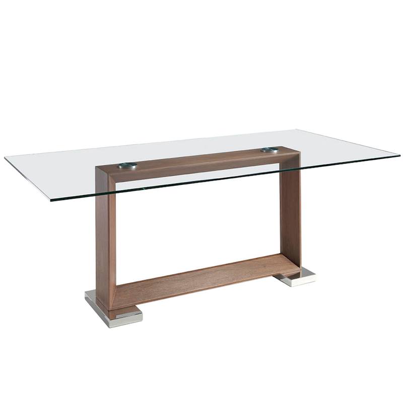 Spisebord Valnød Med Glasbordplade 200x95x75