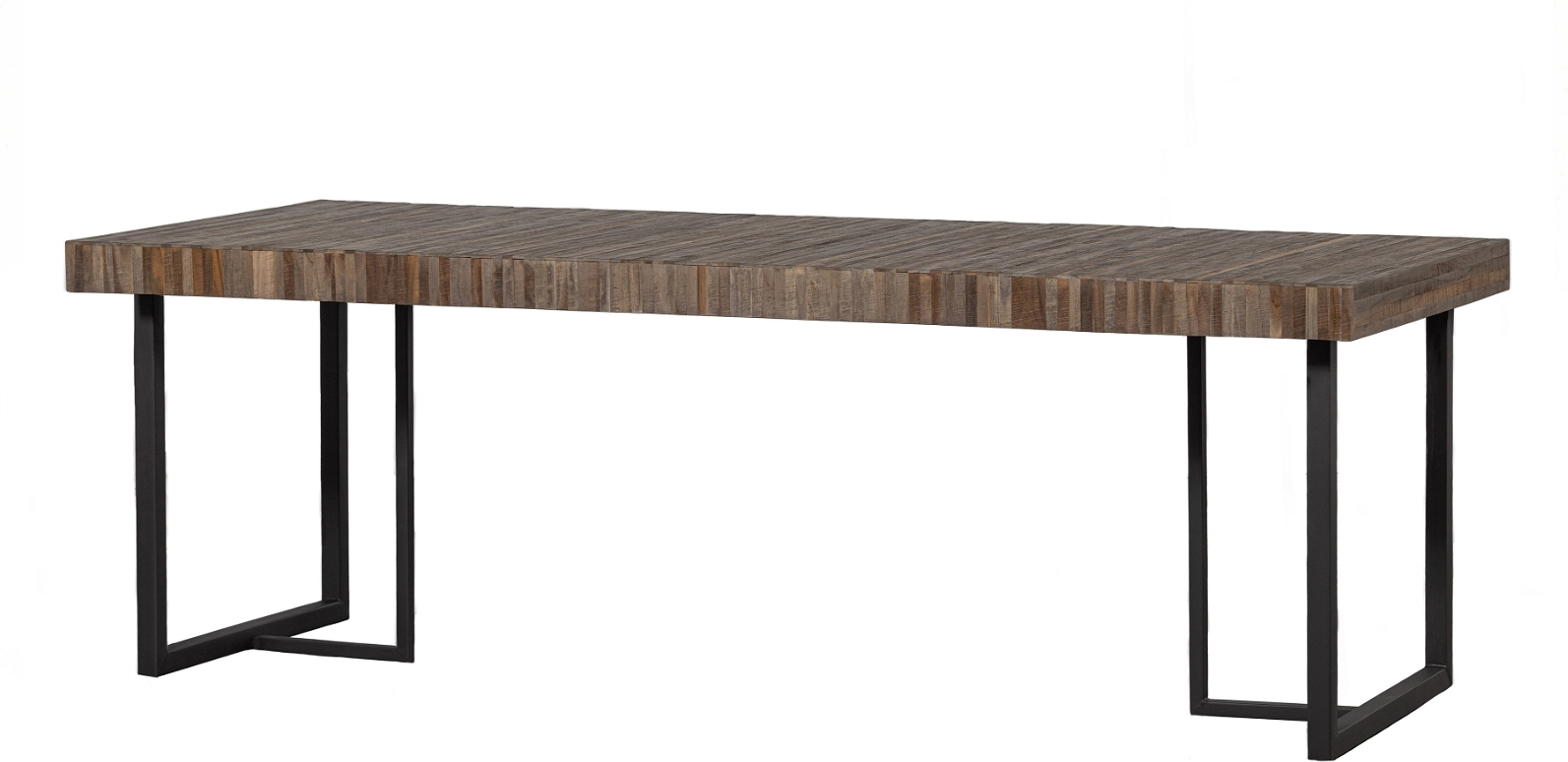 Spisebord Woood Exclusive Maxime Genbrugsteak Med Mat Sorte Ben 22090