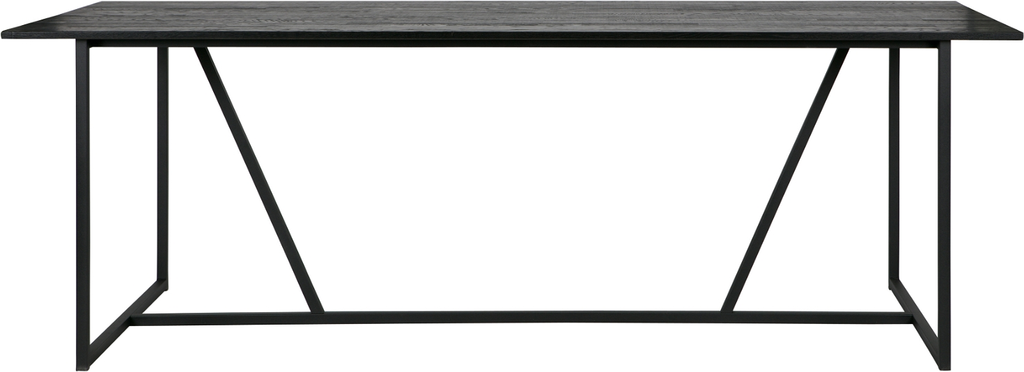 Spisebord Woood Exclusive Silas Fsccertificeret Sort Ask Med Sort Metalstel 220x90x75