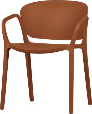 Spisebordsstol Med Armlæn Woood Bent Spisestol Terrakotta Plastik Stabelbar