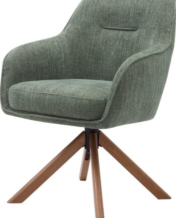 Spisebordsstol Spisestol Med Armlæn Nordique Design Avola Skovgrøn Polyester Egetræ H87xb59xd65