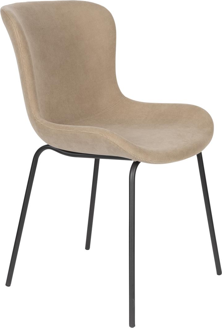 Spisebordsstol Studio White Junzo Spisestol Gråbrun Ribfløjl Med Metalben H81 5b48l56