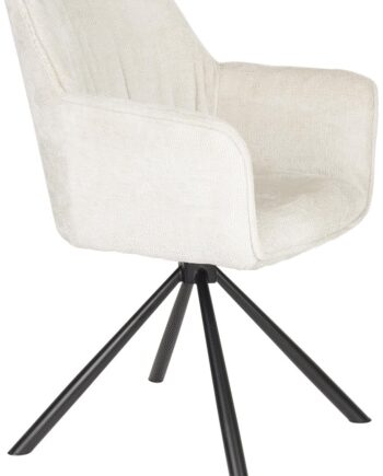 Spisebordsstol Studio White Kodak Spisestol Offwhite Polyester Med Drejefunktion