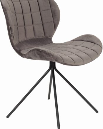 Spisebordsstol Zuiver Omg Polstret Spisestol Mørkegrå Polyester Jernstel