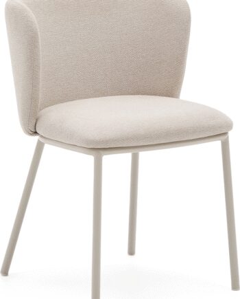 Spisestol Kave Home Ciselia Polstret Chenille Beige Med Stålben