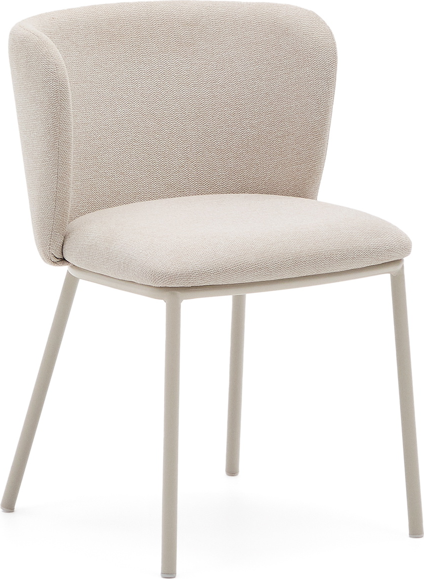 Spisestol Kave Home Ciselia Polstret Chenille Beige Med Stålben